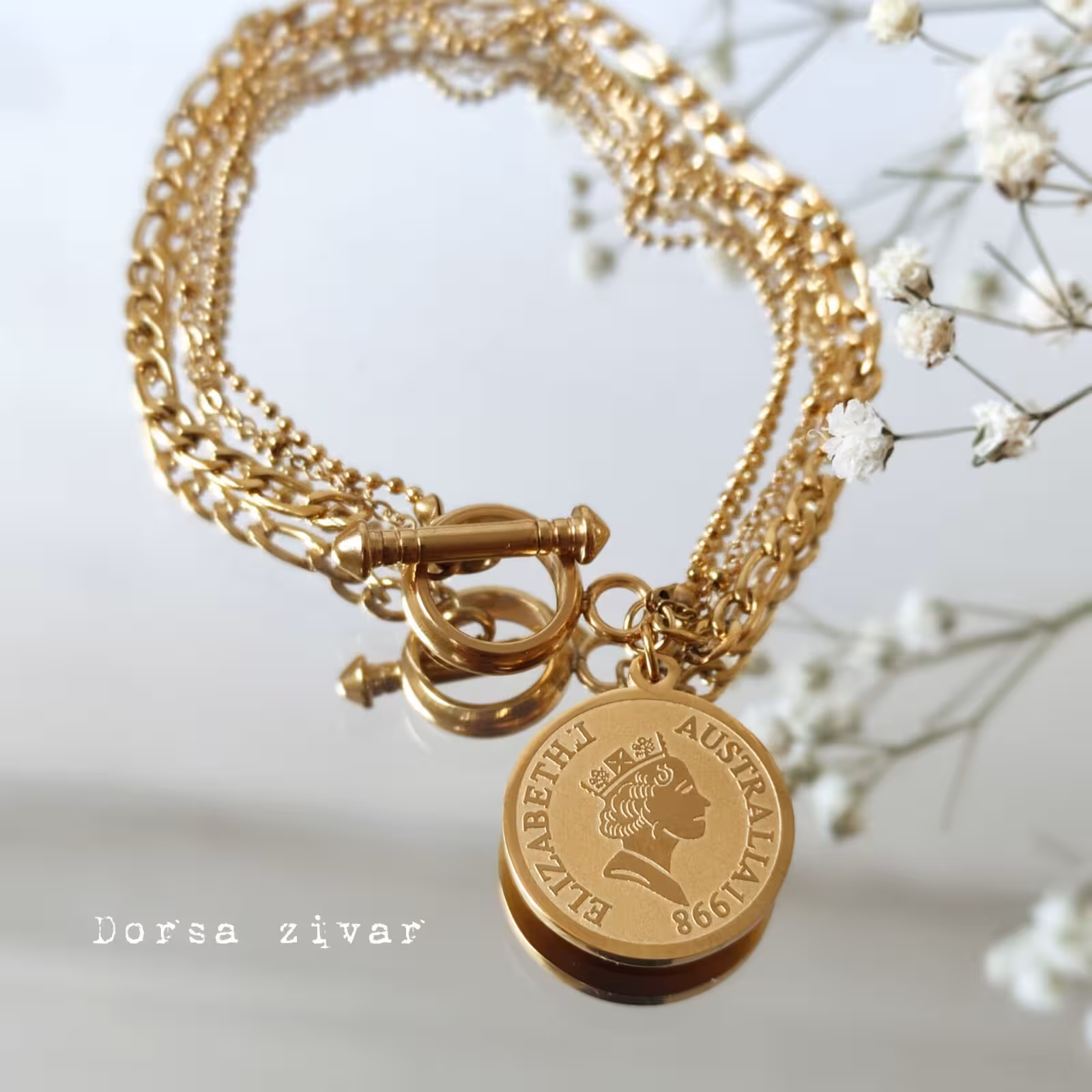 دستبند سه لاین سکه الیزابت