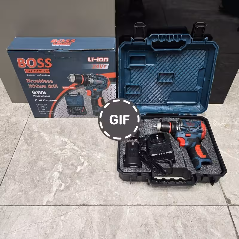 دریل شارژی 24 ولت براشلس سه نظام فلزی باس مدل Bs3035