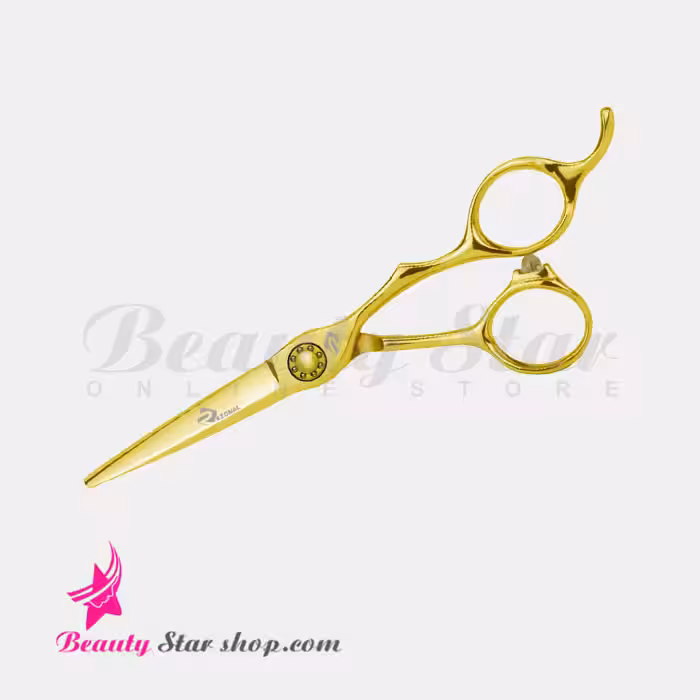 قیچی کوتاهی و کات مو پریمیوم رزونال طلایی مدل P-750 سایز 5.5 اینچ