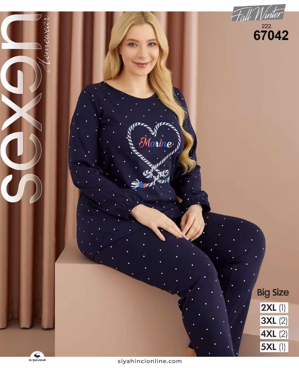 ست بلوز و شلوار راحتی نخی زنانه سایز بزرگ ترک 67042