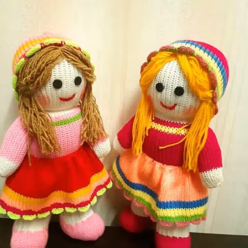 عروسک بافتنی طرح صدف  
