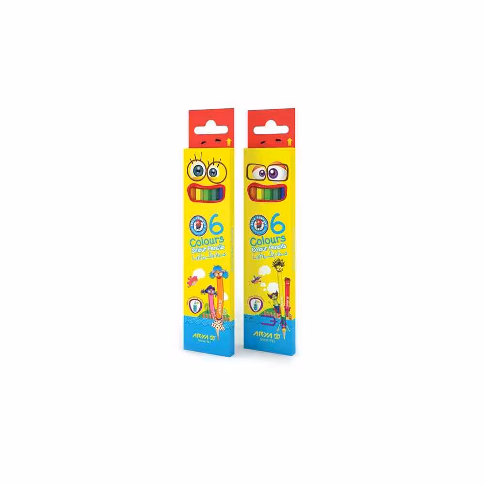 مدادرنگی6رنگ جعبه مقوایی آریا کد3011ـ 3090*480عدد*