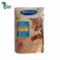 پوچ گربه وینستون طعم مرغ و پوسته تخم مرغ 100 گرمی