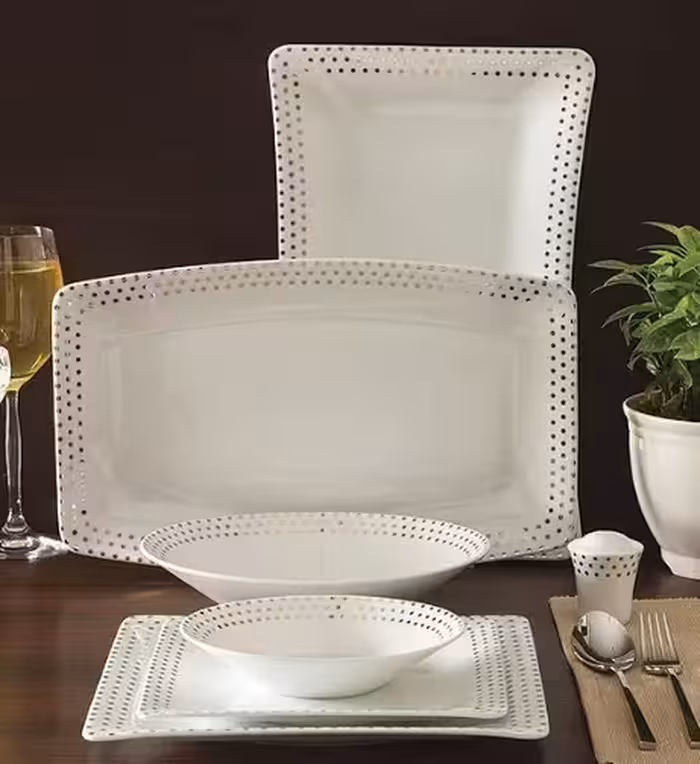 سرویس 30 پارچه 6 نفره طرح اسپاتی پلاتینی