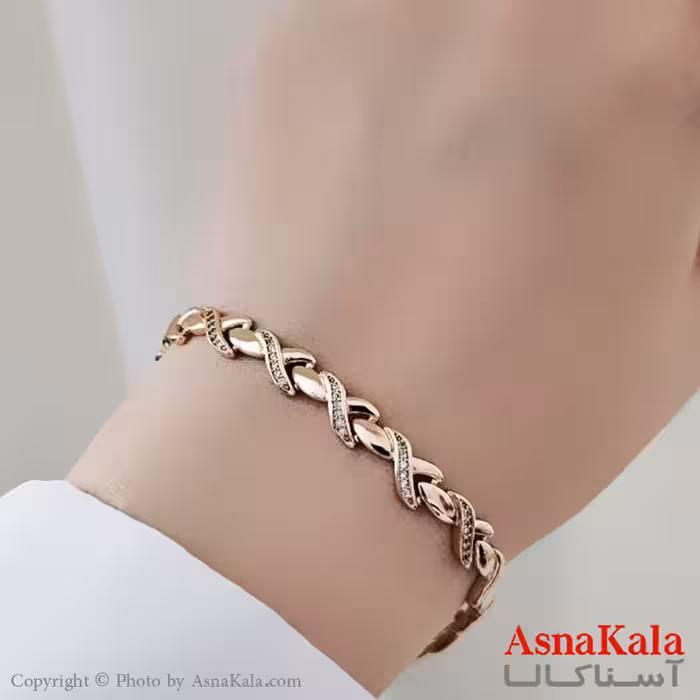 دستبند نگینی ترند برند ژوپینگ Xuping مدل بینهایت کد DSB18495W