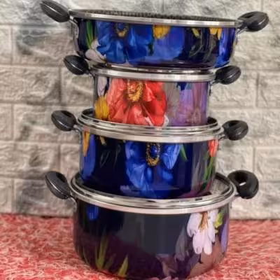 سرویس 7پارچه طرح چدن زنبوری گلدار (روژینا)