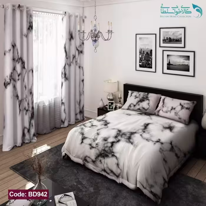 روتختی طرح سنگی سفید دو نفره کد BD942