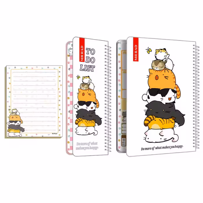 دفتر برنامه ریزی مستر راد مدل پلنر گربه فانتزی کد cat kawaii 1542 مجموعه 2 عددی به همراه کاغذ یادداشت | چاوه