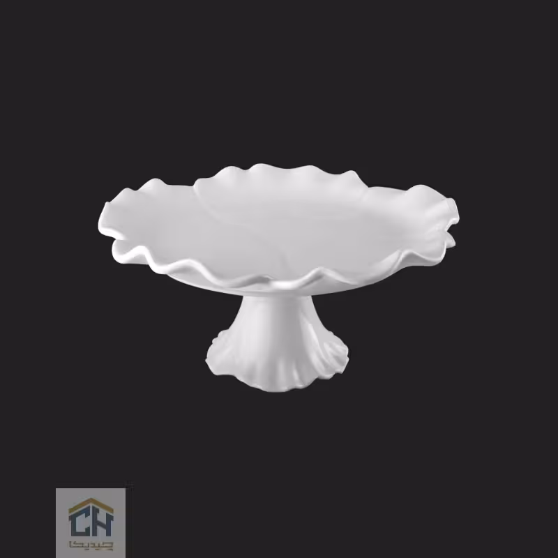 شیرینی خوری سرامیکی پایه دار بزرگ گلدکیش طرح الگانت مدل GK648648