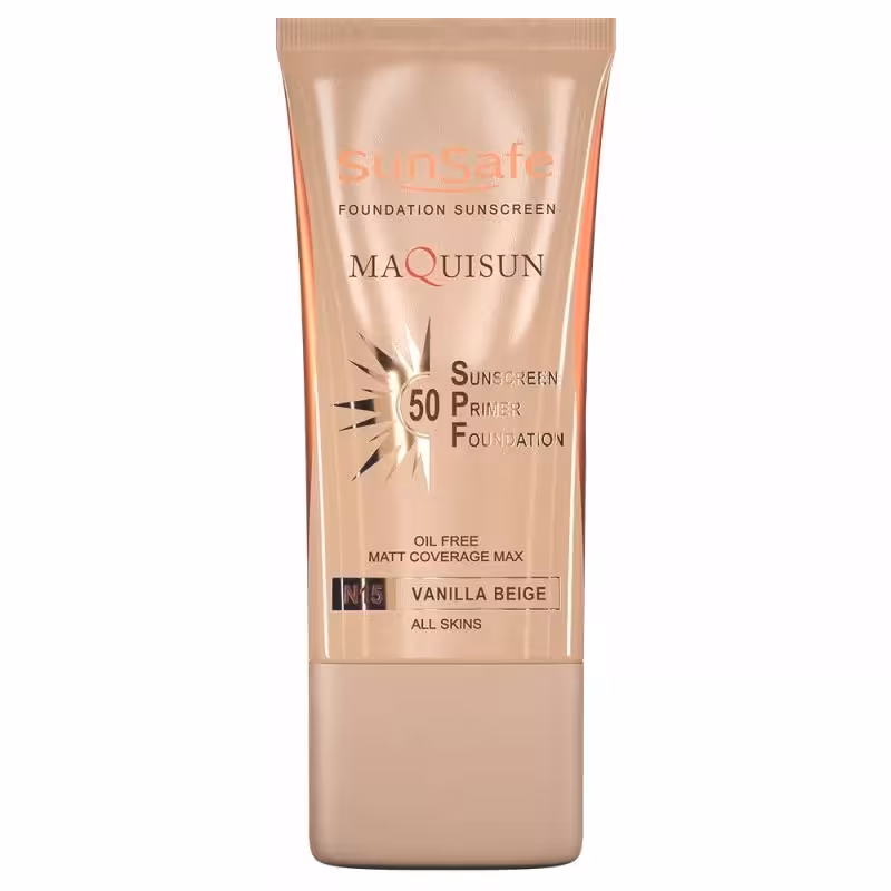 ضد آفتاب کرم پودری و پرایمری مکیسان SPF 50 سان سیف (sun safe)