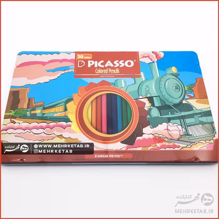 مداد رنگی 36 رنگ جعبه فلزی پیکاسو