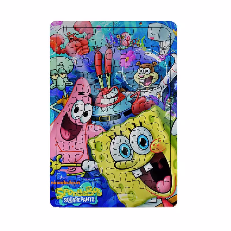 خرید و قیمت پازل چوبی 54 تکه طرح باب اسفنجی کد 9262