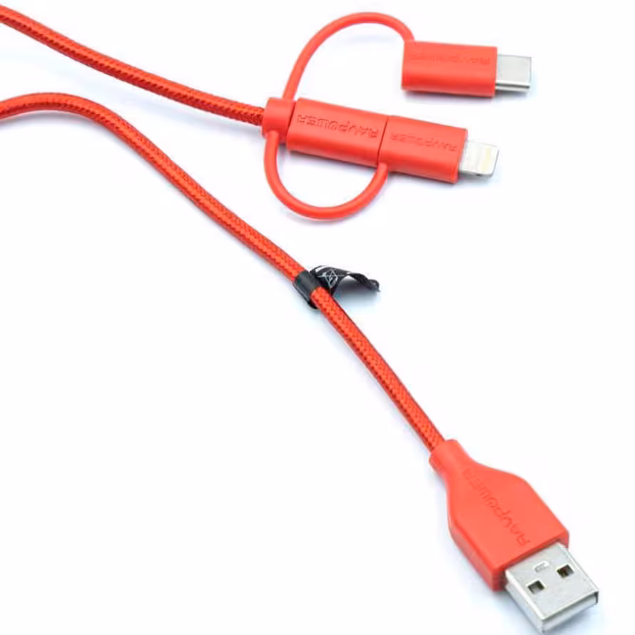 کابل تبدیل 1 متری USB-A به Lightning ، Type-c و Micro-USB راوپاور RP-CB021