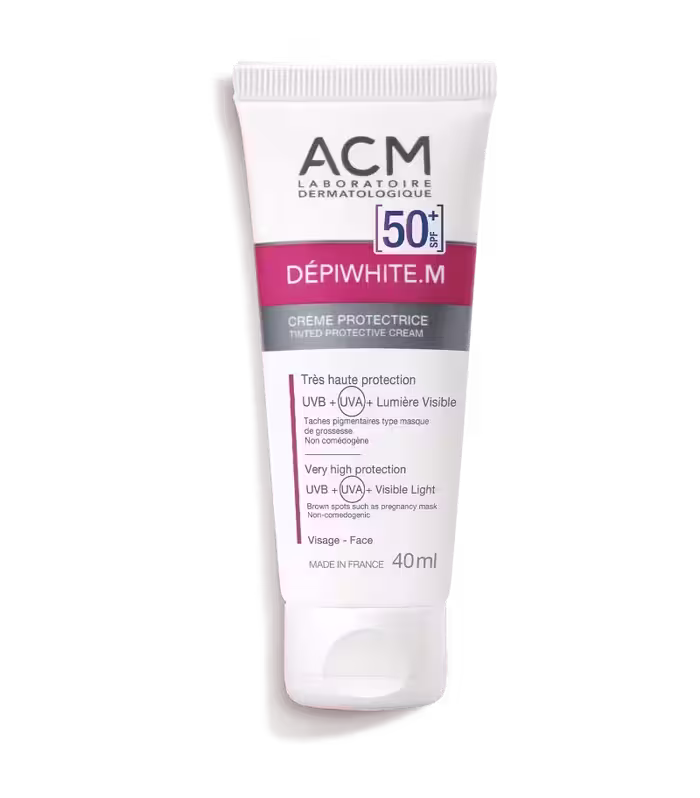 کرم ضد آفتاب ضد لک دپی وایت ام ای سی ام بی رنگ ACM DÉPIWHITE M SPF50 | محافظت بالا، ضد لک، مناسب انواع پوست