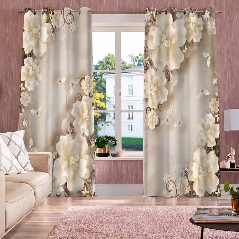 پرده پانچی کد 14 (طرح گل)