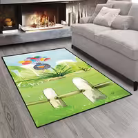فرشینه طرح عروسکی کلاغ و بادکنک زنگارنگ در طبیعت CS-1193a