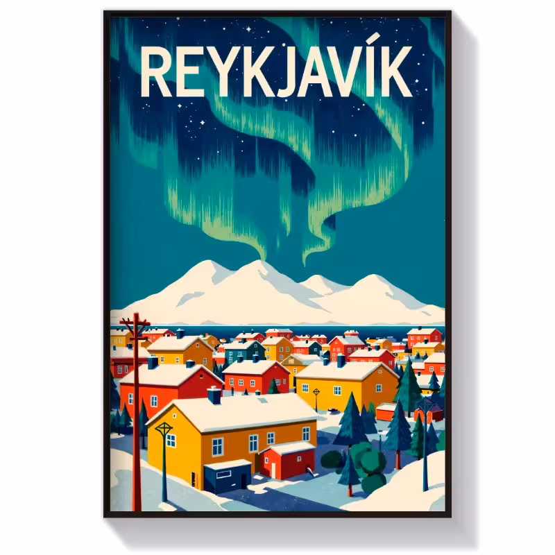 تابلو و پوستر گرافیکی شهر Reykjavik