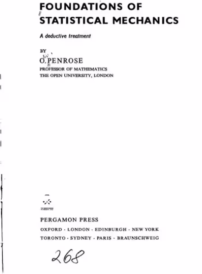 خرید و دانلود نسخه کامل کتاب Foundations of statistical mechanics