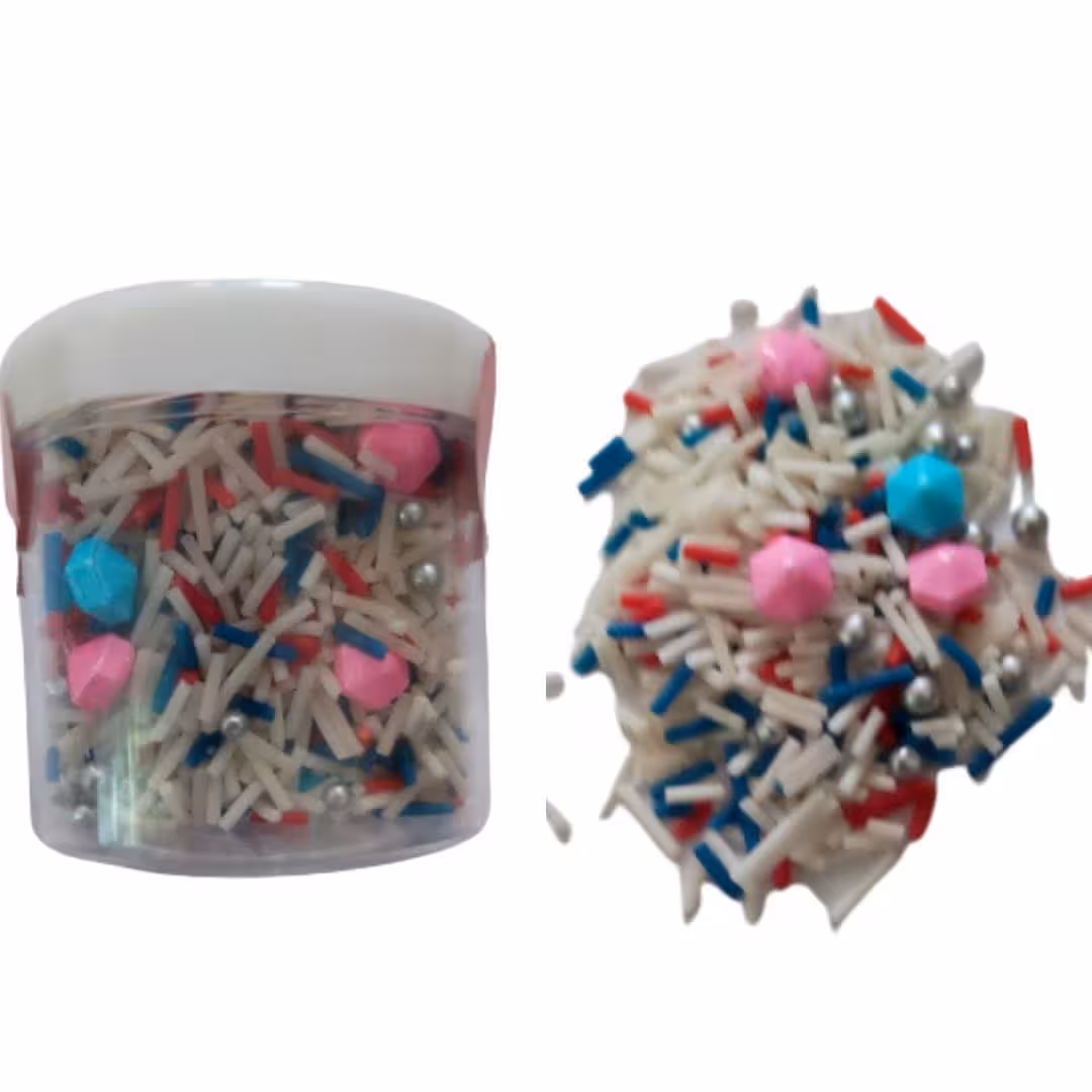 اسپرینکلس سفید نقره ای صورتی فیروزه ای