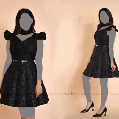 پیراهن مهمانی زنانه چمنی مدل اتنا