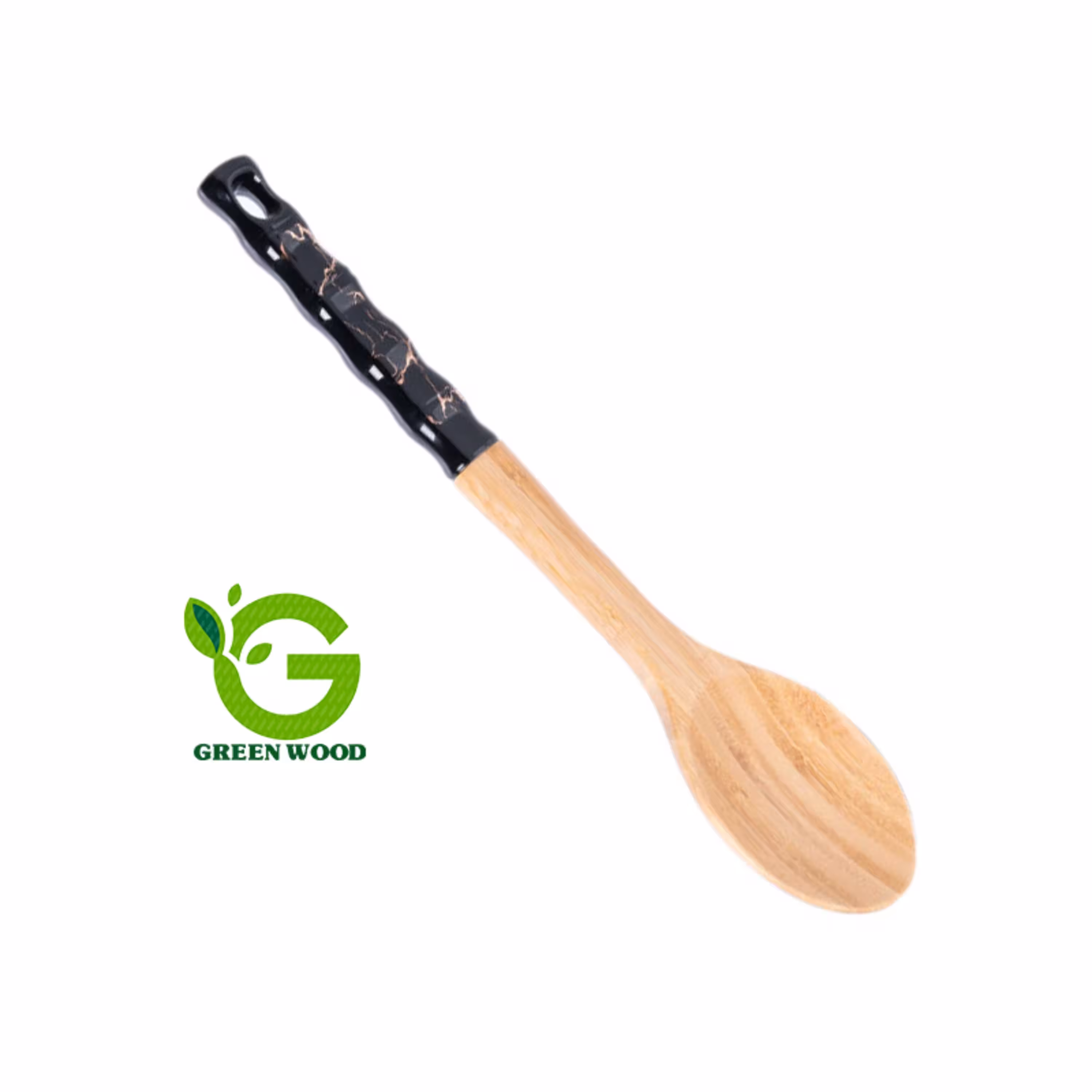 قاشق آشپزی بامبو دسته سرامیکی مدل ماربل  Black  کد Gw40302004