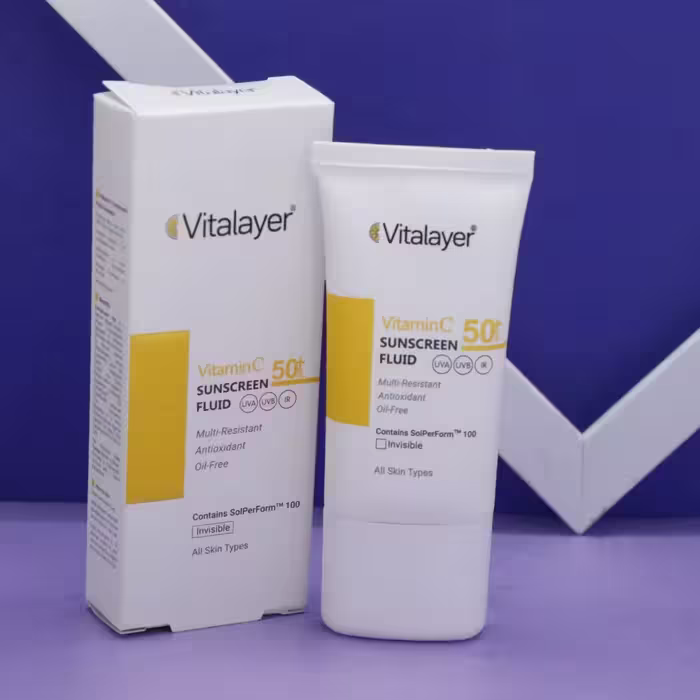 فلوئید ضدآفتاب بی رنگ ویتامین سی ویتالیر 50 میل Vitalayer کد 92447