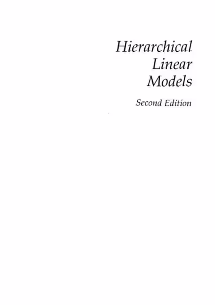 خرید و دانلود نسخه کامل کتاب Hierarchical Linear Models: Applications and Data Analysis Methods