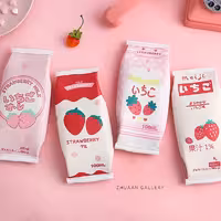 جامدادی پاکتی شیر توت فرنگی