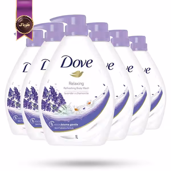 6 عدد شامپو بدن داو Dove مدل اسطوخودوس و بابونه Lavender and Chamomile حجم 1000 میلی لیتر (اورجینال)