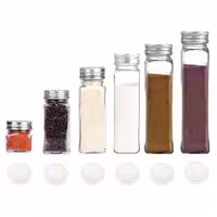 پک جا ادویه شیشه ای مکارتی چهارگوش 6 عددی   سری نمکپاش