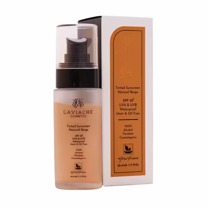 کرم ضد آفتاب ضد لک .روشن کننده.ضدآب رنگی بژ سولاریوم مات spf 50 لاویاچه
