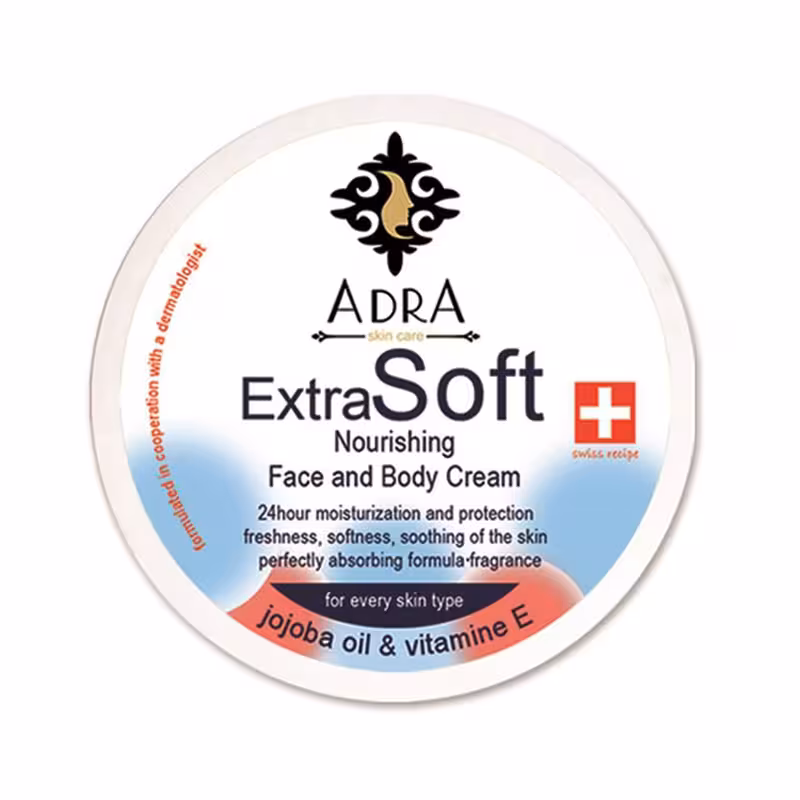 کرم کاسه ای مرطوب کننده دست و صورت آدرا حاوی روغن جوجوبا