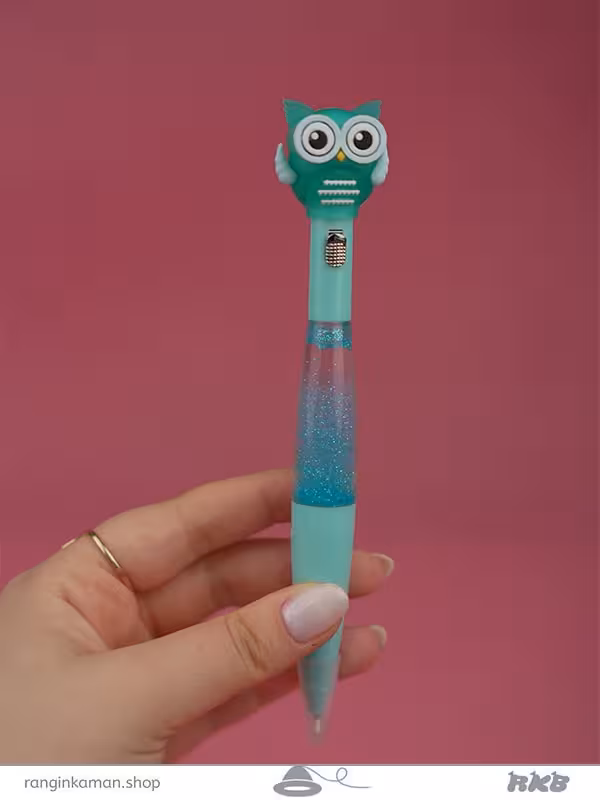 روان نویس آکواریومی چراغدار طرح جغد Aquarium fountain pen with owl design