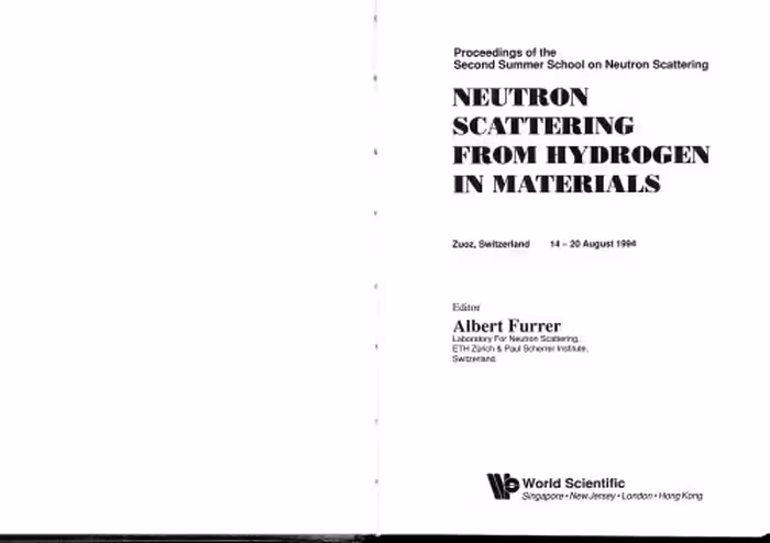 خرید و دانلود نسخه کامل کتاب Neutron scattering from Hydrogen in materials