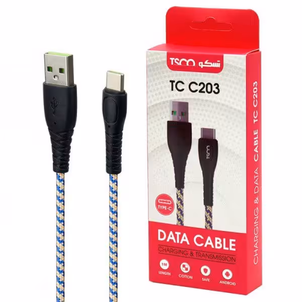 کابل تبدیل USB به USB-C تسکو مدل TCC203 طول 1 متر‎