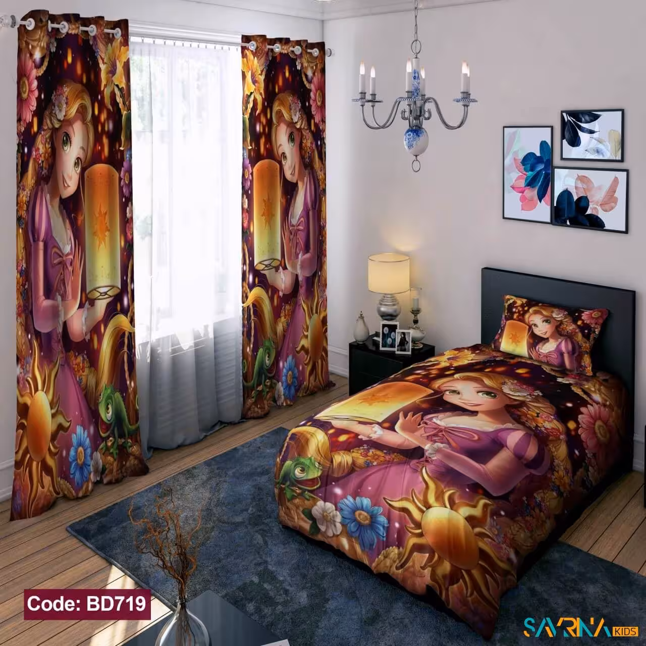 ست اتاق خواب دخترانه طرح راپانزل کد BD719