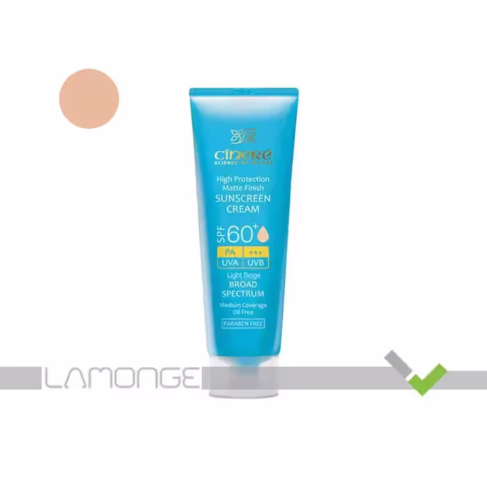 کرم ضد آفتاب SPF60 بژ روشن سینره مناسب پوست چرب و جوش دار حجم 50 میلی لیتر