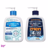 ژل شستشو صورت مردانه کامان مدل هیالورونیک حجم 500 میلی لیتر و ژل شستشو صورت مدل پوست حساس حجم 500 میلی لیتر