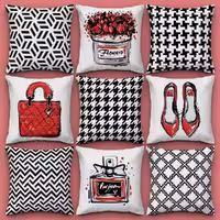 کاور کوسن کد 41 (ست قرمز و مشکی)