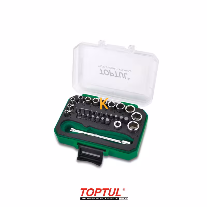 جعبه بکس و بیت 33 پارچه 1/4 اینچ مدل GABW3301 تاپ تول