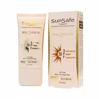 کرم ضد آفتاب SPF50 پودری و پرایمری بژ ابریشمی سان سیف – پوشاننده ناهمواری و لکه های پوست NW15
