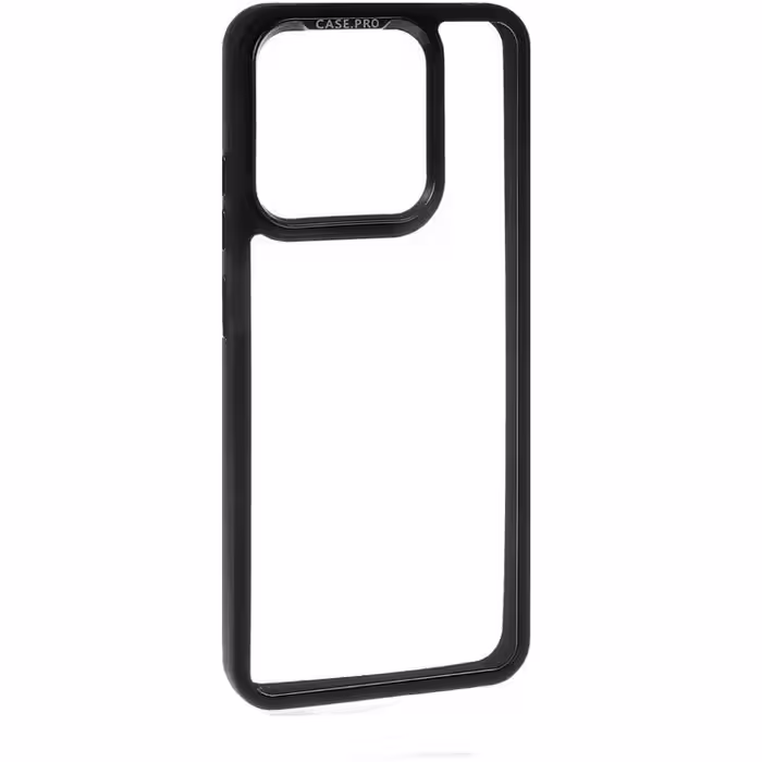 قاب گوشی Redmi 12C - Poco C55 - Redmi 11A شیائومی اورجینال متال کیس Metal اورجینال CASE PRO طرح پشت طلق شفاف دور سیلیکونی مشکی