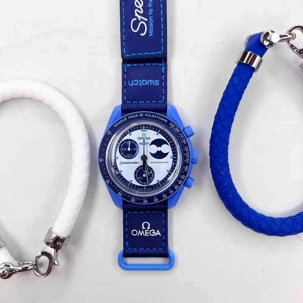 ساعت امگا سواچ زمین آبی OMEGA X SWATCH MOON PHASE