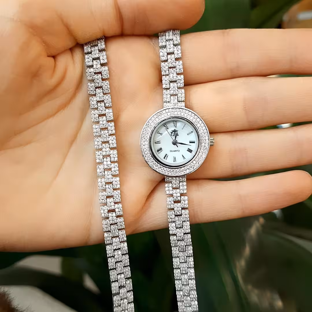 ست ساعت نقره زنانه