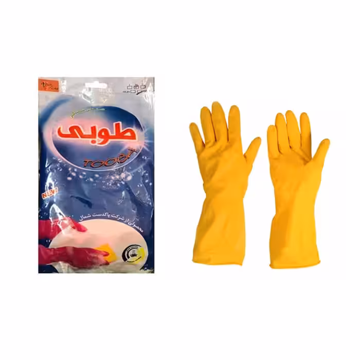 دستکش لاتکس ساق کوتاه طوبی سایز متوسط