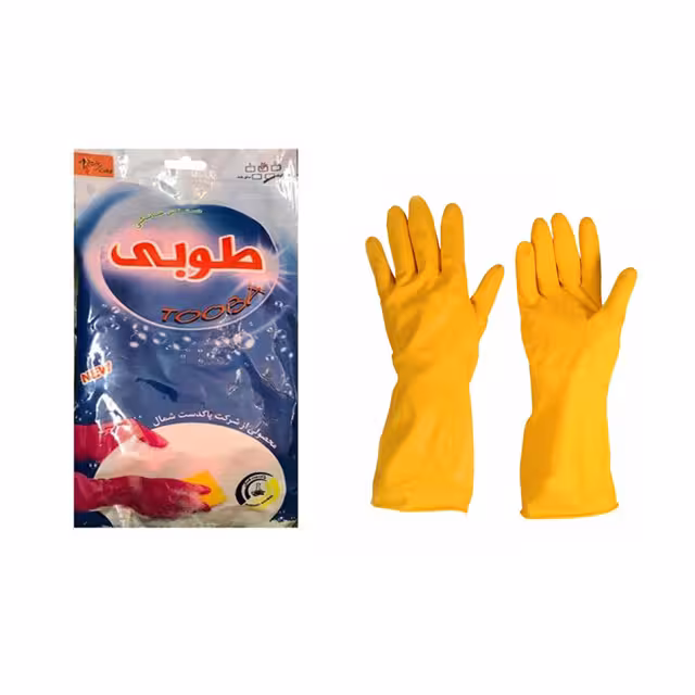 دستکش لاتکس ساق کوتاه طوبی سایز متوسط
