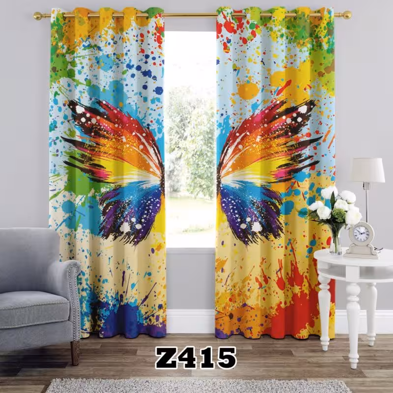 پرده سه بعدی طرح پروانه