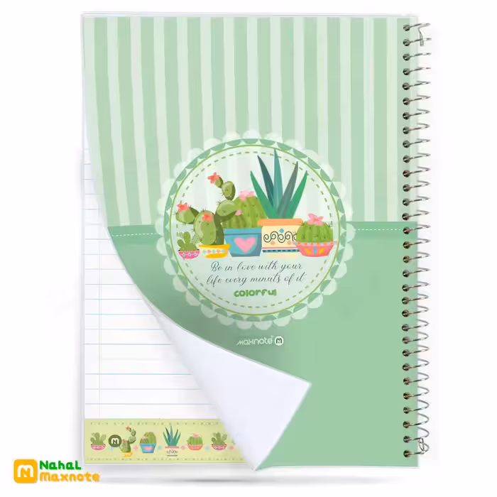 دفتر 100 برگ سیمی طلقی رنگی رنگی کد 9624.طرح 5