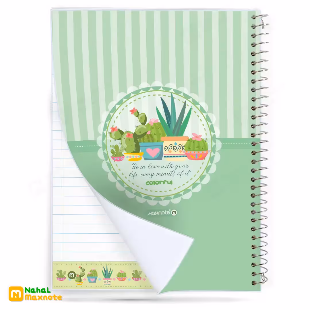 دفتر 100 برگ سیمی طلقی رنگی رنگی کد 9624.طرح 5