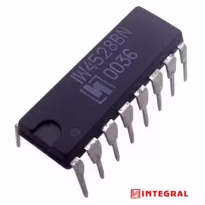 مجموعه 16 عددی تراشه مولتی ویبراتور CD4528BN پکیج DIP مارک INTEGRAL